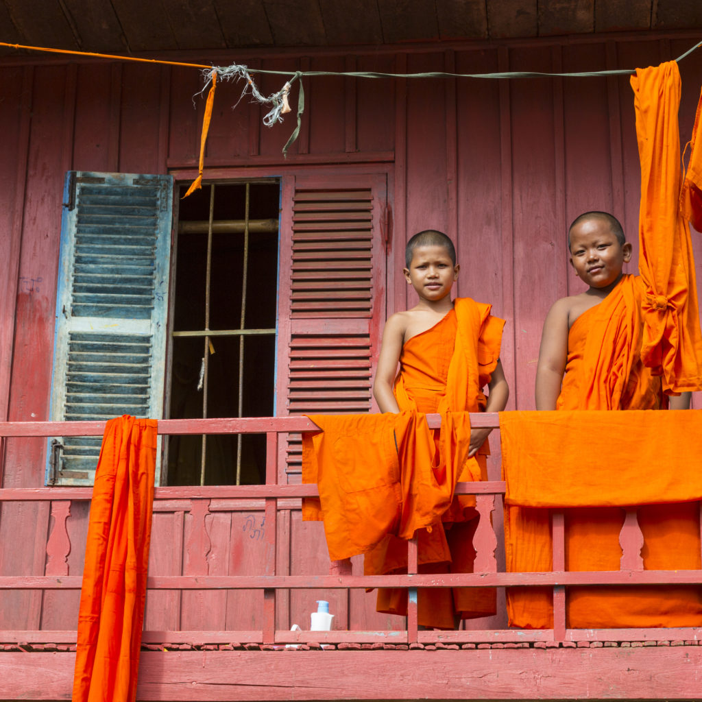 Novice monks at Wat Hanchey Buddhist monastery near Kampong Cham_232999804